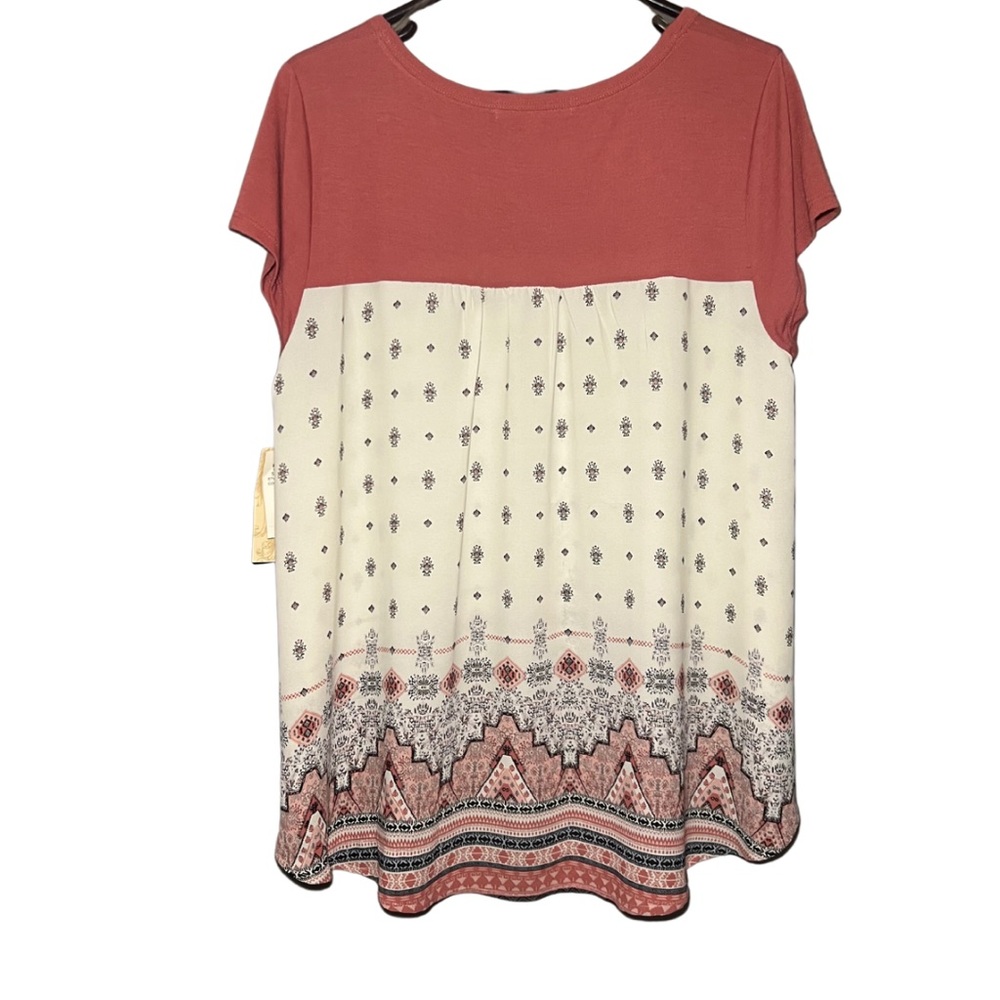 Rewind Aztec Print Sleeveless High Low Boho Top Size XL